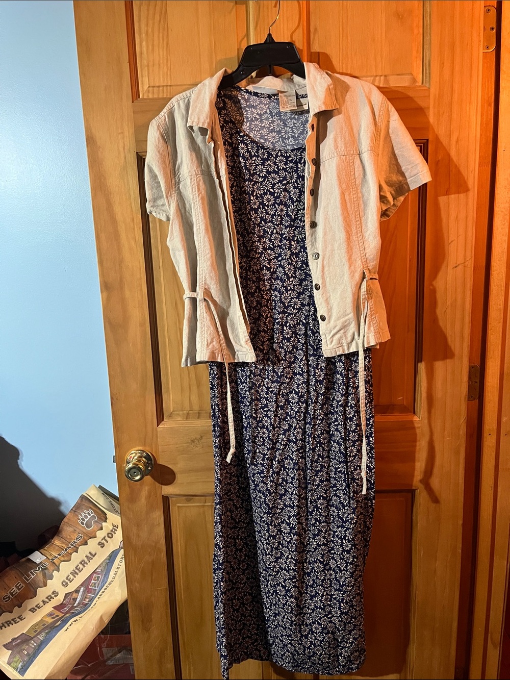 Expressions Navy Floral Maxi Dress with Cream Short-Sleeve Jacket